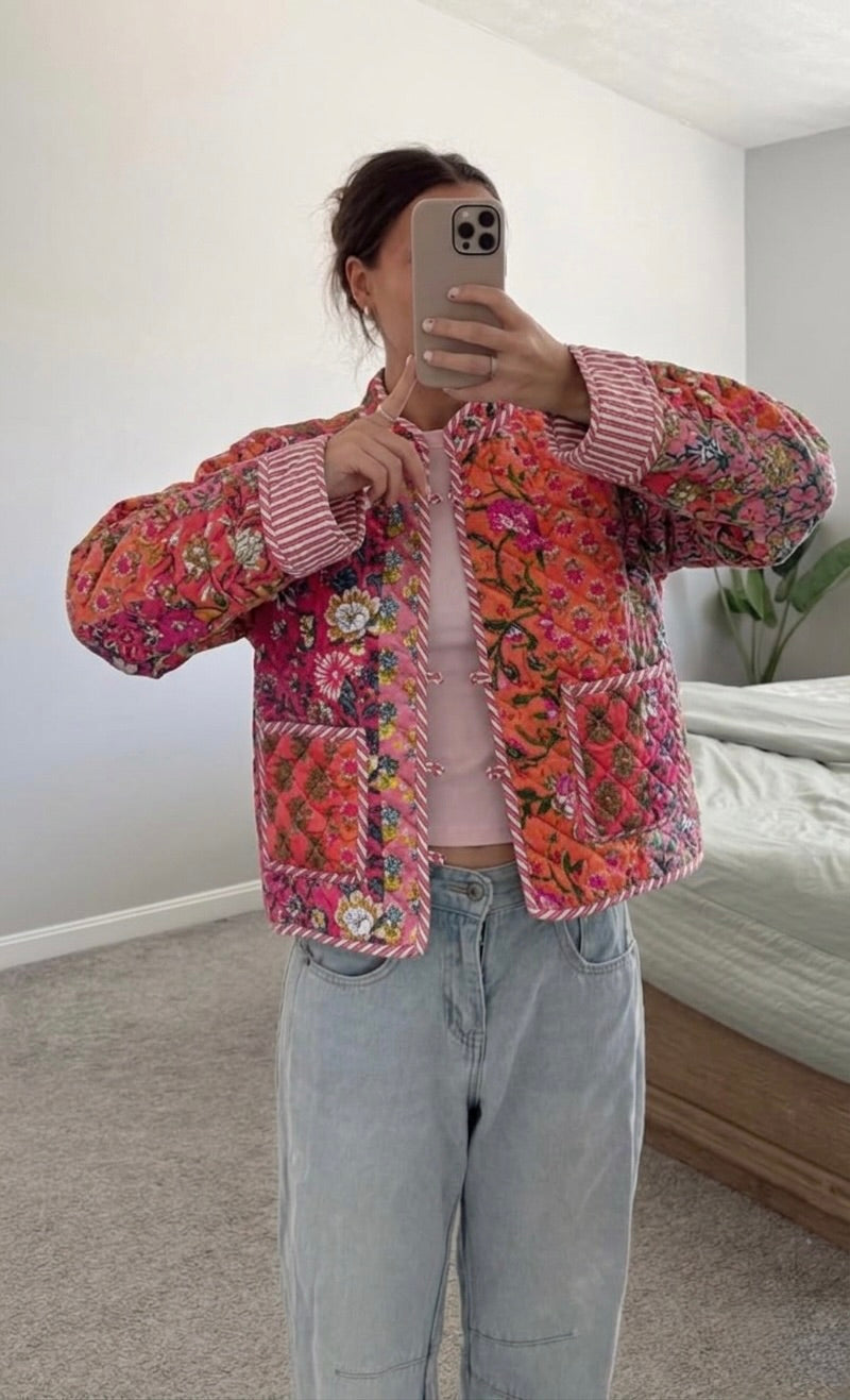 The Crimson Kantha Jacket