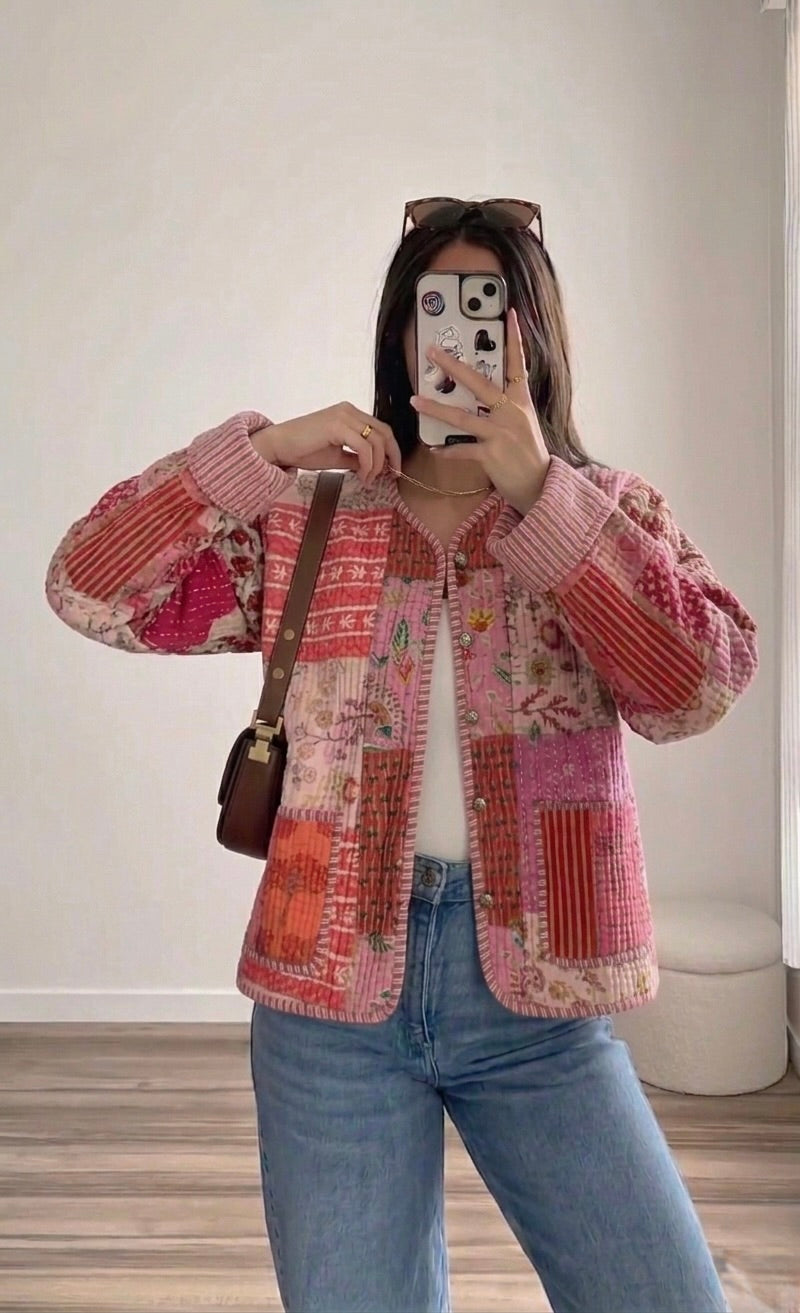 The Coral Kantha Jacket
