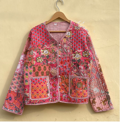 The Coral Kantha Jacket