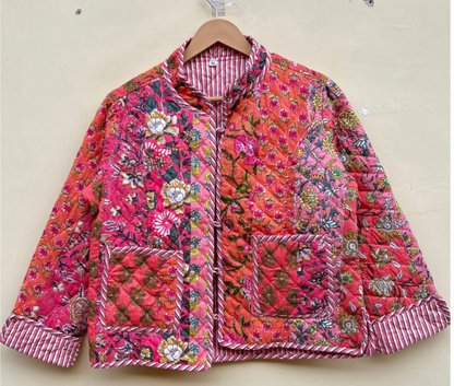 The Crimson Kantha Jacket